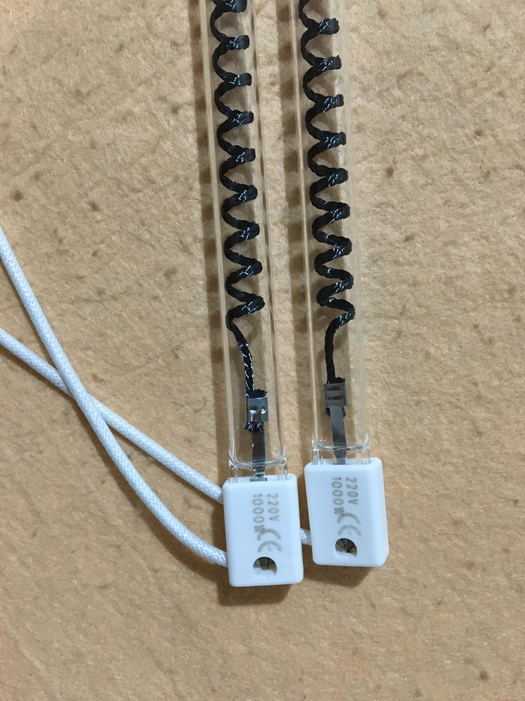 Lampu Panas Inframerah Jauh Berbahan Fibra Karbon Bentuk M 220V 1000W